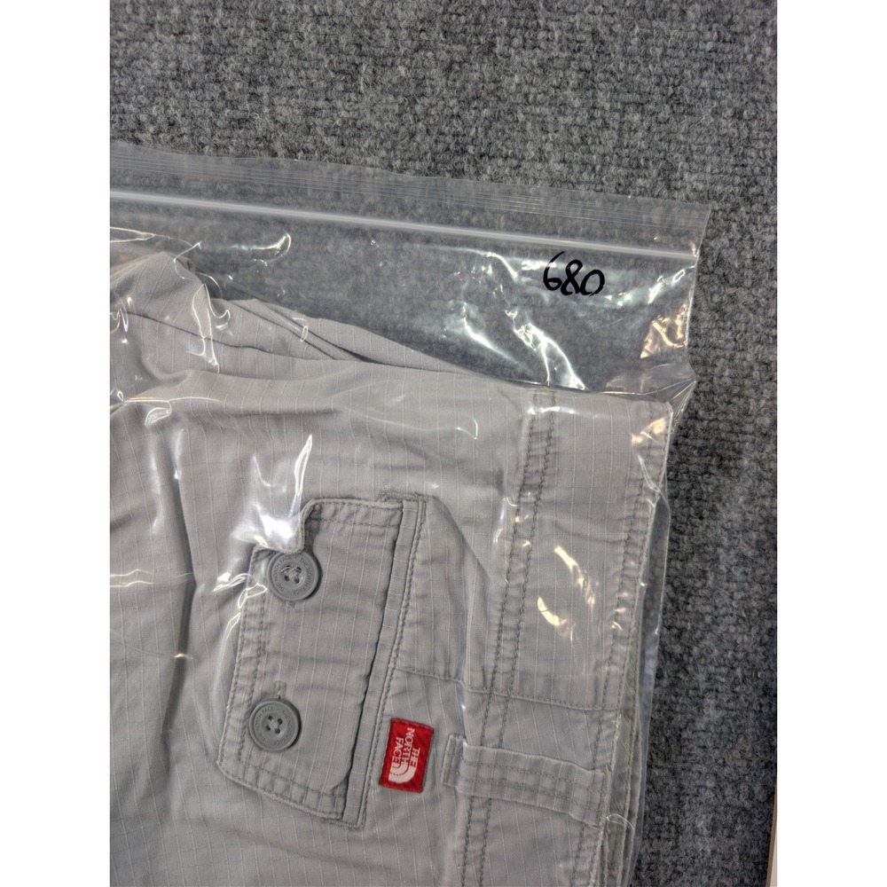 the north face cotton ripstop gray cargo shorts bottoms womens 10 long hiking - Picture 13 of 13